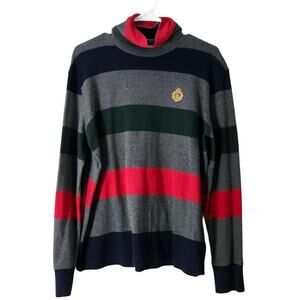 Ralph Lauren Turtleneck Size‎ Large Striped Long Sleeve Multicolor Vintage